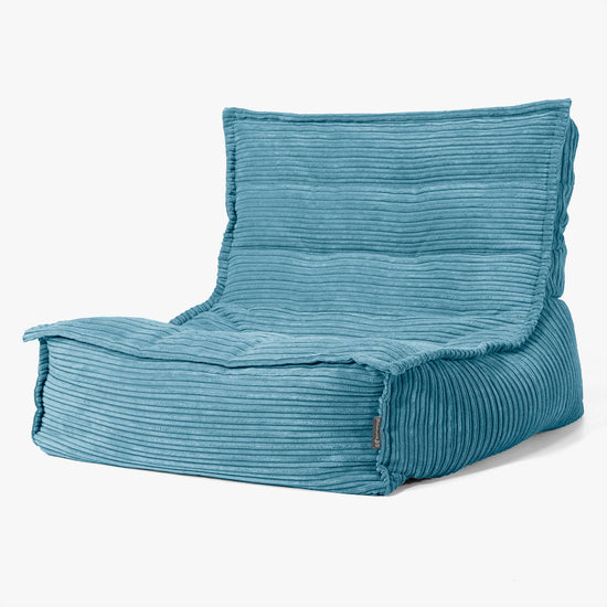 Oliver Floor Bean Bag Chair - Cord Aegean Blue 01