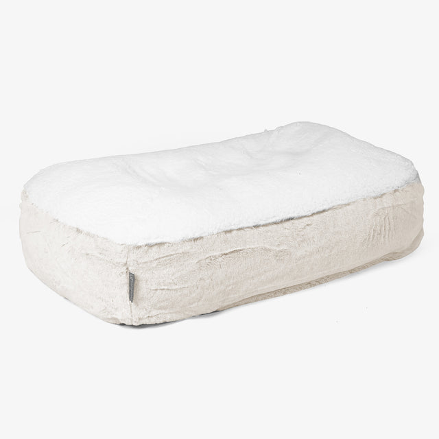 Stredný pelech pre psa Sloucher - Falošná králičia kožušina Biela 01