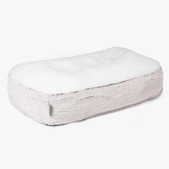 Stredný pelech pre psa Sloucher - Falošná králičia kožušina Prašná ružová 01