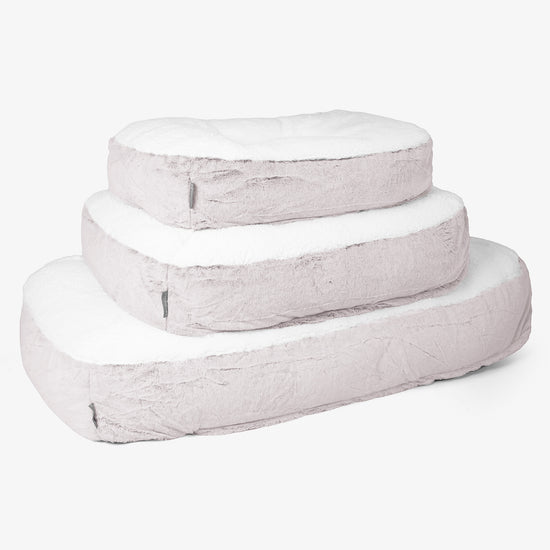 Stredný pelech pre psa Sloucher - Falošná králičia kožušina Prašná ružová 02