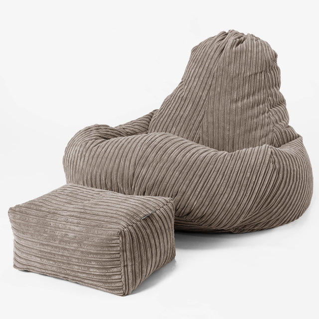 Ultra luxusná herná stolička sedací vak - Menčester Sivá holubica 02