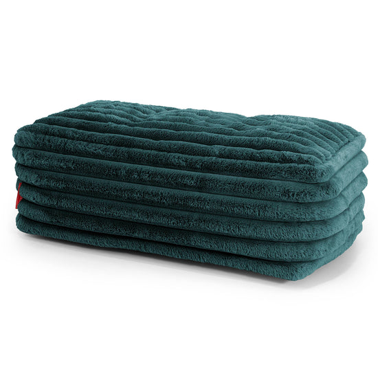 Velká podnožka - Ultra plyšový kord Modrozelená 01