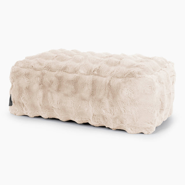 Velká podnožka - Umelá kožušina Bublina Smotanová 01