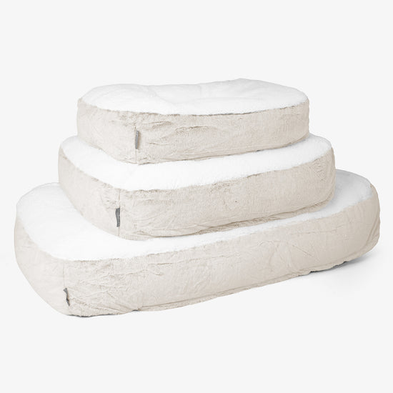 Veľký pelech pre psa Sloucher - Falošná králičia kožušina Biela 02