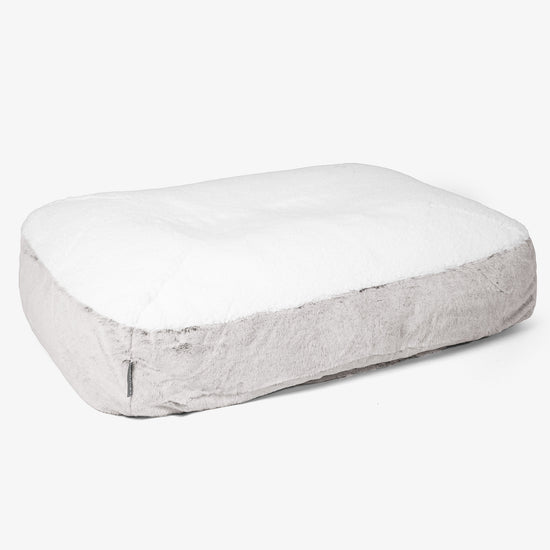 Veľký pelech pre psa Sloucher - Falošná králičia kožušina Svetlošedá 01