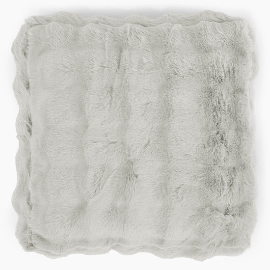 Veľký podlahový vankúš - Umelá kožušina Bublina Šalviová zelená 02