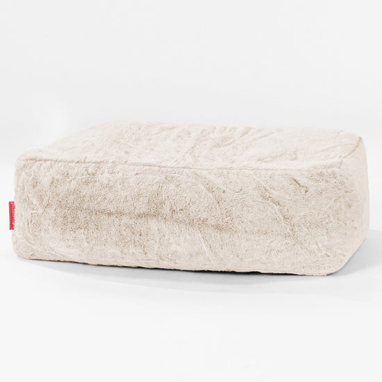 Velká podnožka - Falošná králičia kožušina Biela 01