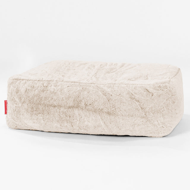 Velká podnožka - Falošná králičia kožušina Biela 01