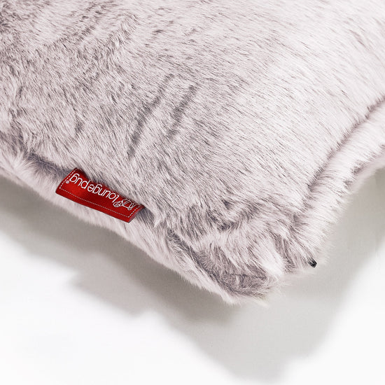 Dekoračný valčekový poťah na vankúš 20 x 55 cm - Falošná králičia kožušina Prašná ružová 03