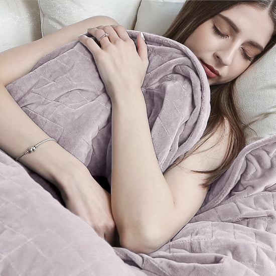 Záťažová deka pre dospelých - Flanelový flís Svetlo ružová 05