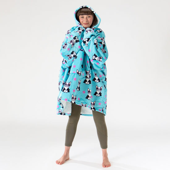 Nadrozmerná mikina s kapucňou a dekou pre mužov alebo ženy - Jemné Mops 02