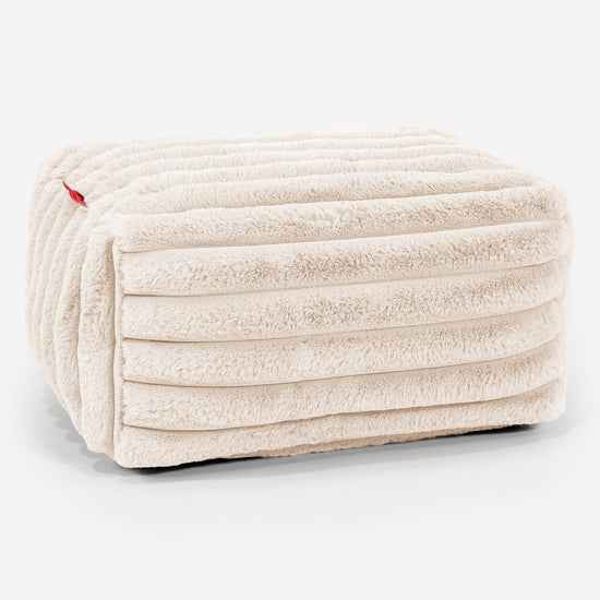 Malá podnožka - Ultra plyšový kord Smotanová 01