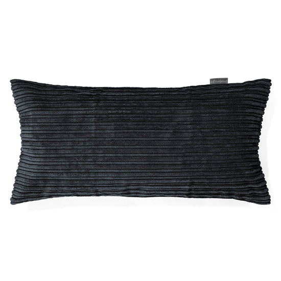 Obdĺžnikový dekoračný poťah na vankúš XL 40 x 80 cm - Menčester Čierna 01