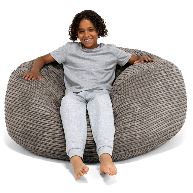 Mimoriadne pohodlný superveľký sedací vak pre deti vo veku 6-14 rokov - Menčester Grafitová šedá 01