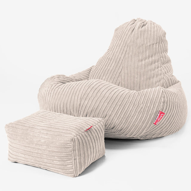 Ultra luxusná herná stolička sedací vak - Menčester Slonovinová 02