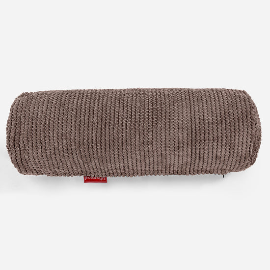 Dekoračný valčekový poťah na vankúš 20 x 55 cm - Pom Pom Čokoládová 02