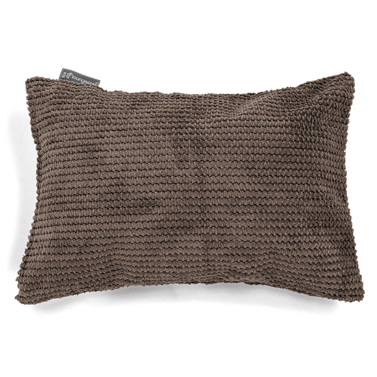 Obdĺžnikový dekoračný poťah na vankúš 35 x 50 cm - Pom Pom Čokoládová 01
