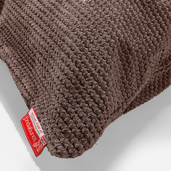 Obdĺžnikový dekoračný poťah na vankúš 35 x 50 cm - Pom Pom Čokoládová 02