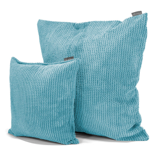 Extra veľký dekoračný poťah na vankúš 70 x 70 cm - Pom Pom Morská modrá 02