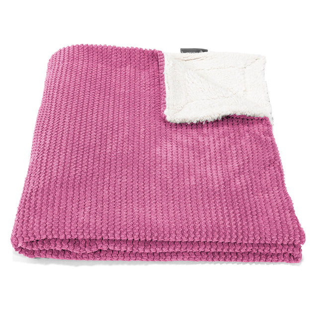 Deka / prikrývka Sherpa - Pom Pom Ružová 01