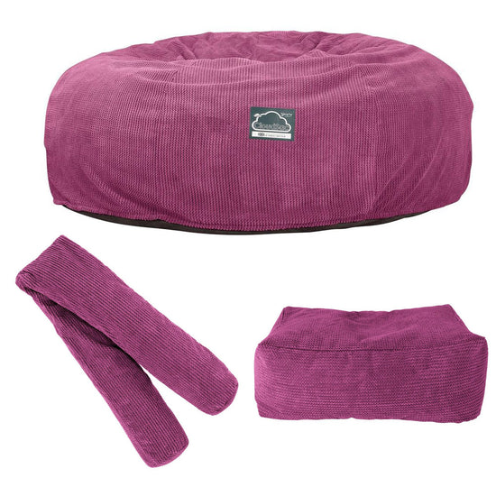 Extra veľká pohovka sedací vak z pamäťovej peny CloudSac 3000 XXL - Pom Pom Ružová 09