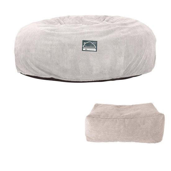 Extra veľká pohovka sedací vak z pamäťovej peny CloudSac 3000 XXL - Pom Pom Slonovinová 07