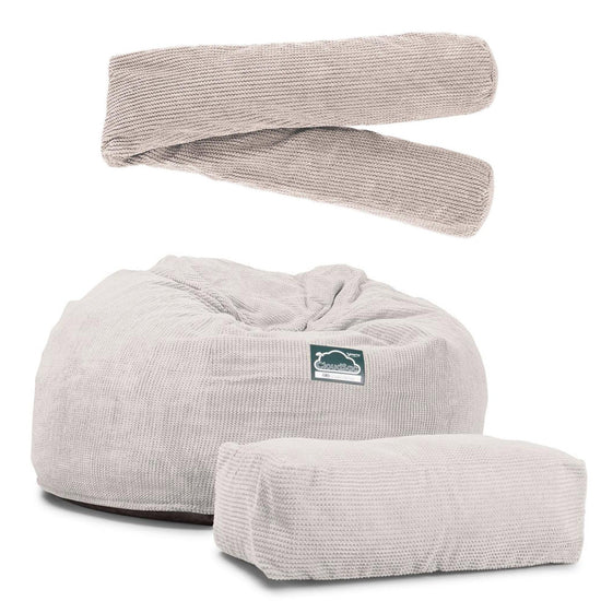 Obrovská pohovka sedací vak z pamäťovej peny CloudSac 1010 XXL - Pom Pom Slonovinová 08