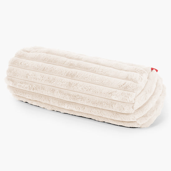 Dekoračný valčekový poťah na vankúš 20 x 55 cm - Ultra plyšový kord Smotanová 01