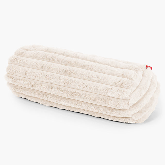 Dekoračný valčekový poťah na vankúš 20 x 55 cm - Ultra plyšový kord Smotanová 01