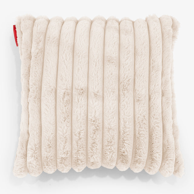 Dekoračný poťah na vankúš 47 x 47 cm - Ultra plyšový kord Smotanová 01