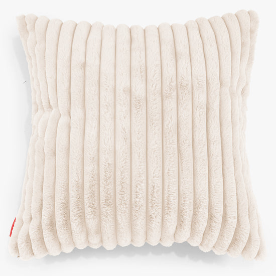 Extra veľký dekoračný poťah na vankúš 70 x 70 cm - Ultra plyšový kord Smotanová 01