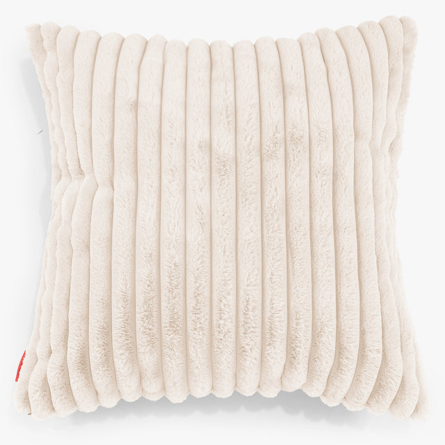 Extra veľký dekoračný poťah na vankúš 70 x 70 cm - Ultra plyšový kord Smotanová 01