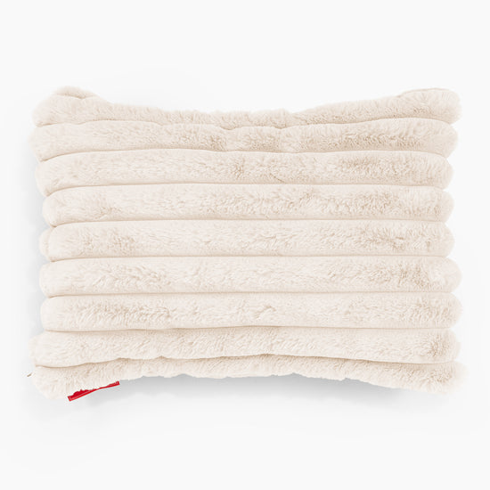 Obdĺžnikový dekoračný poťah na vankúš 35 x 50 cm - Ultra plyšový kord Smotanová 01