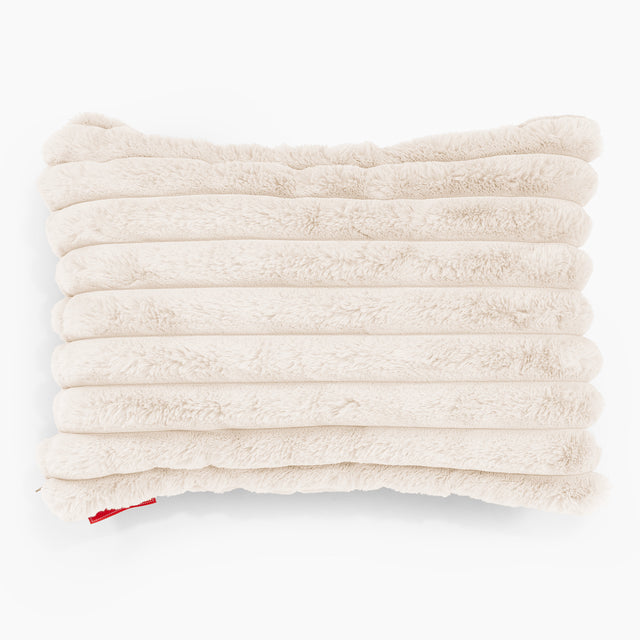 Obdĺžnikový dekoračný poťah na vankúš 35 x 50 cm - Ultra plyšový kord Smotanová 01