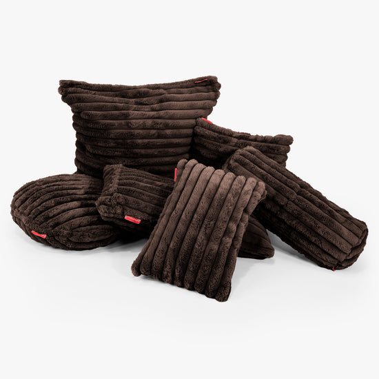 Dekoračný valčekový poťah na vankúš 20 x 55 cm - Ultra plyšový kord Sobolia 03