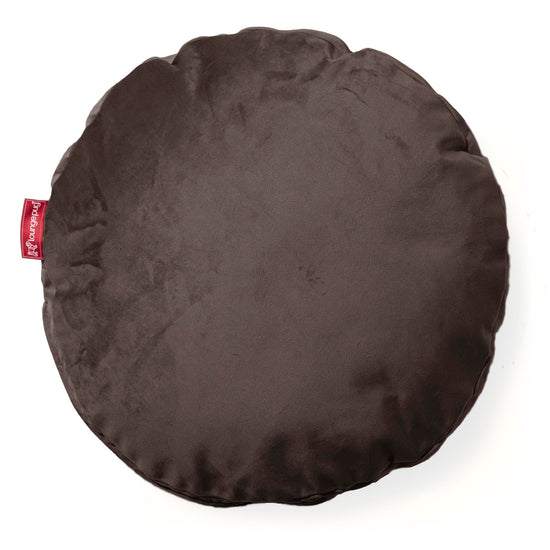 Okrúhly dekoračný poťah na vankúš 50 cm - Zamat Espresso 01