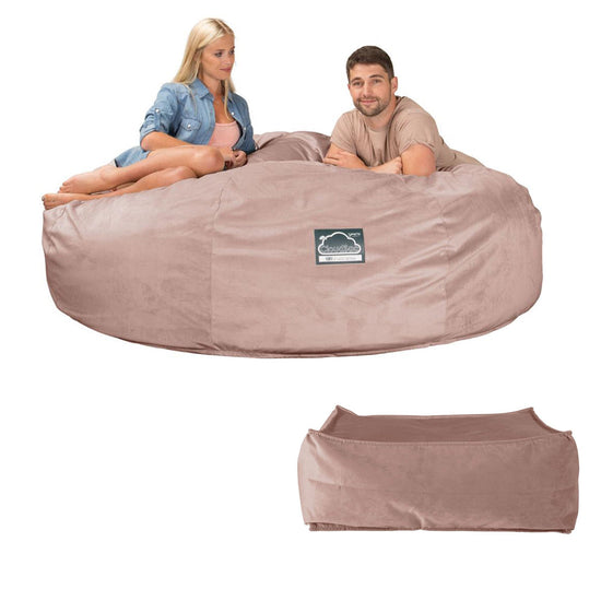 Extra veľká pohovka sedací vak z pamäťovej peny CloudSac 3000 XXL - Zamat Ružová 07