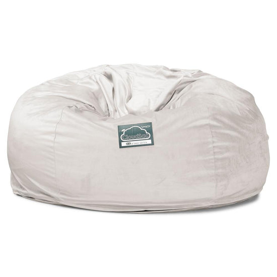 Obrovská pohovka sedací vak z pamäťovej peny CloudSac 1010 XXL - Zamat Strieborná 05