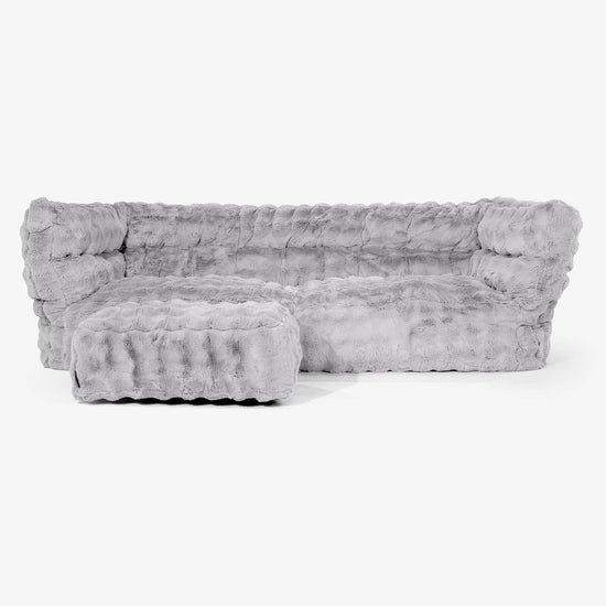 3-miestna pohovka sedací vak Albert 2.0 - Umelá kožušina Bublina Šedá 02