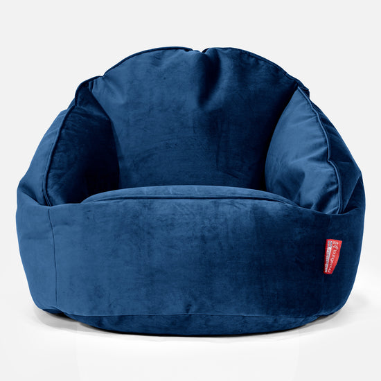 Bublinková stolička sedací vak - Zamat Námornícka modrá 01