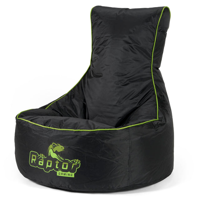 Herný Sedací Vak v Štýle Autosedačky - Čierna / Zelená 01