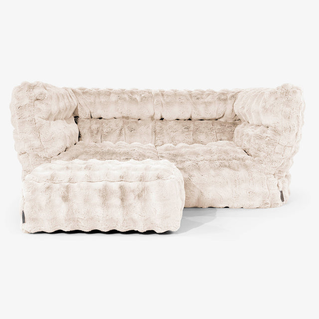 2-miestna pohovka sedací vak Albert 2.0 - Umelá kožušina Bublina Smotanová 02