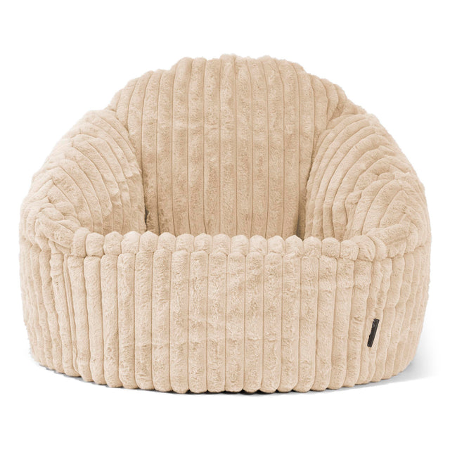 Bublinková stolička sedací vak - Ultra plyšový kord Smotanová 01