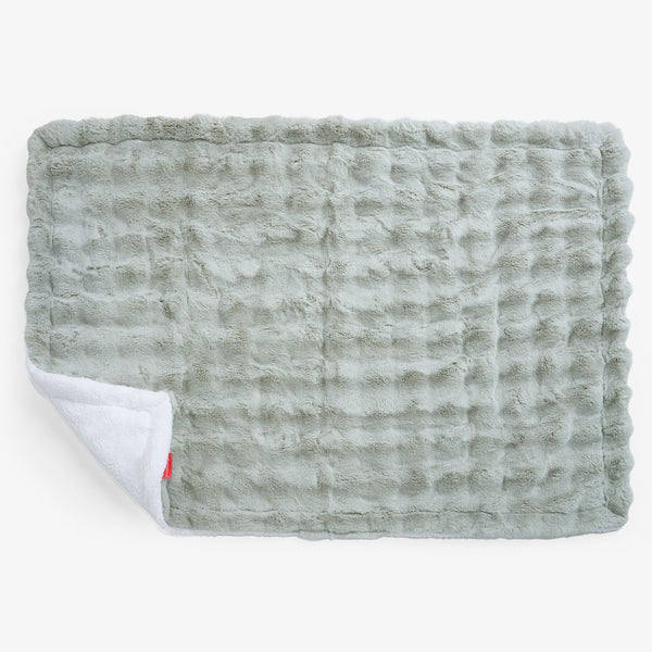 Deka / prikrývka Sherpa - Umelá kožušina Bublina Šalviová zelená