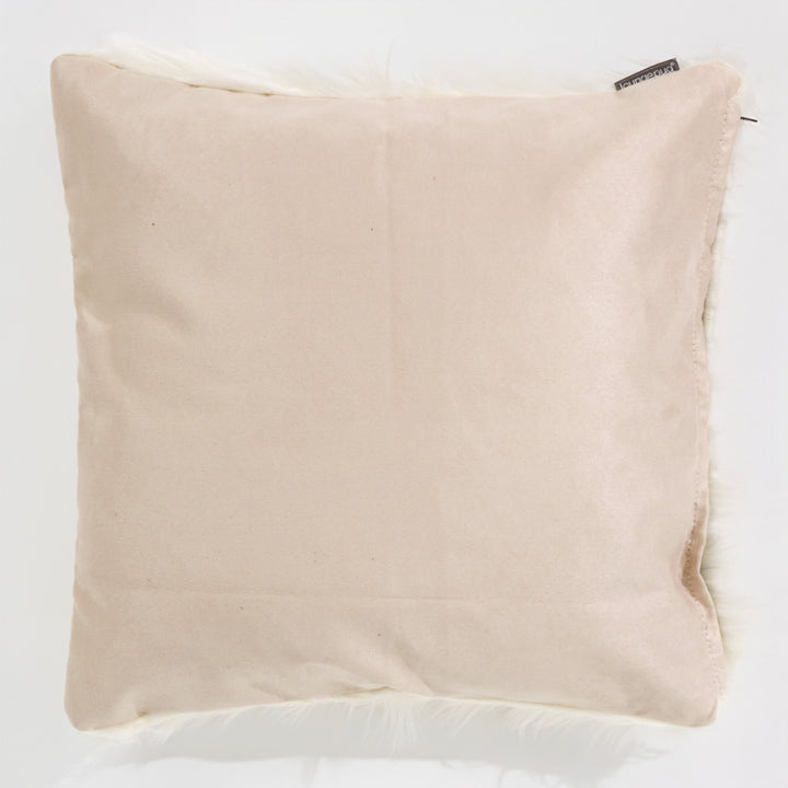 Dekoračný poťah na vankúš 47 x 47 cm - Mongolská Umelá Kožušina Smotanová 02