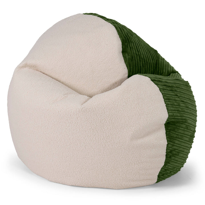 Flexforma Kids Bean Bag Chair for Toddlers 1-3 yr - Boucle & Cord Forest Green 01
