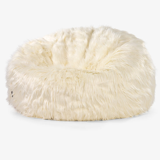 Klasická pohovka sedací vak - Mongolská Umelá Kožušina Smotanová 01