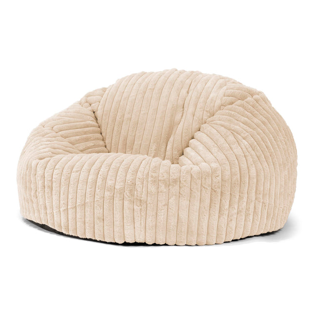 Klasická pohovka sedací vak - Ultra plyšový kord Smotanová 01