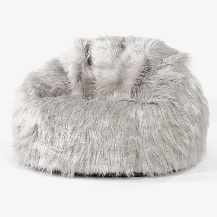Klasická stolička sedací vak - Mongolská Umelá Kožušina Šedá 01