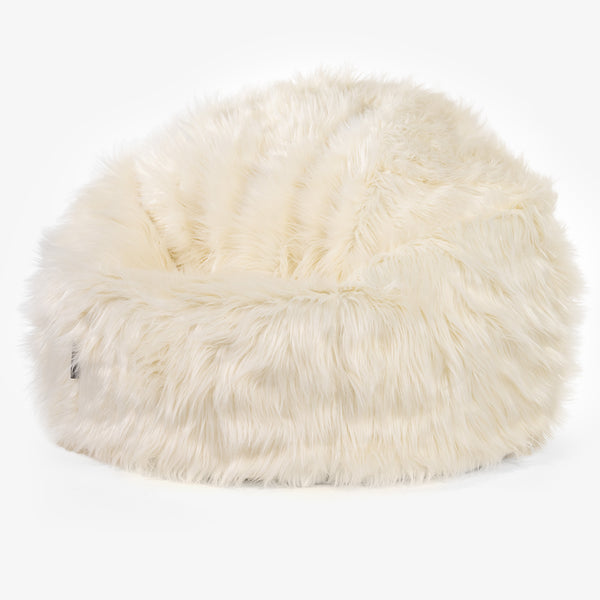 Klasická stolička sedací vak - Mongolská Umelá Kožušina Smotanová 01